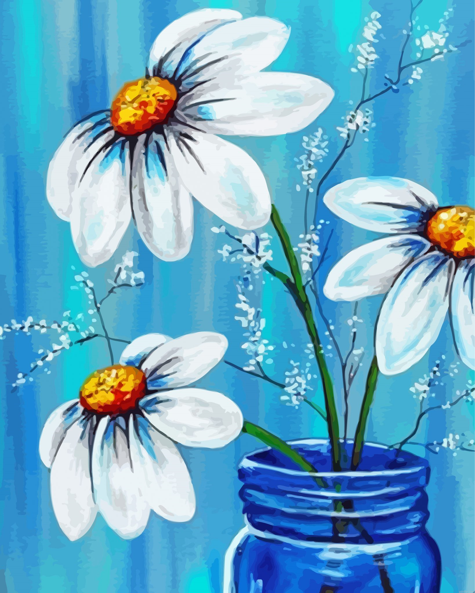 Daisies In Blue Jar Paint By Number.png