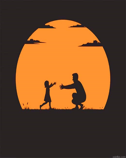 Daughter Anddad Silhouette New Paint By Numbers.png