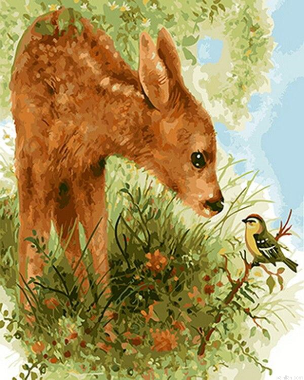 Deer And Bird Paint By Numbers.png