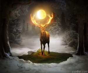 Deer And Moon Paint By Numbers.png