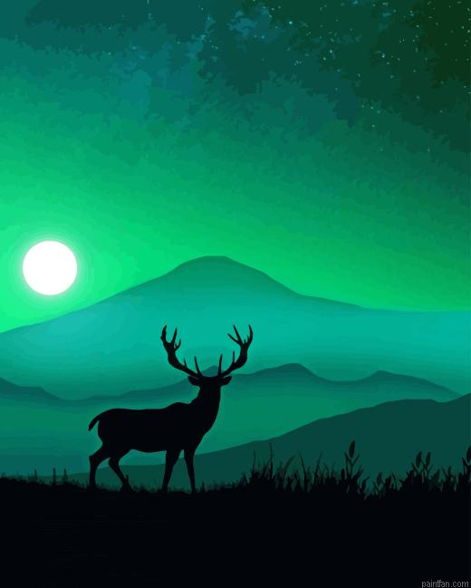 Deer Landscape Paint By Numbers.png