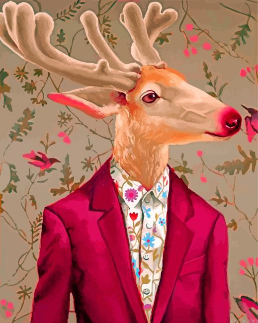 Deer Wearing Red Paint By Number.png