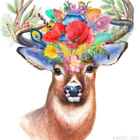 Deer With Flower Crown Paint By Numbers.png