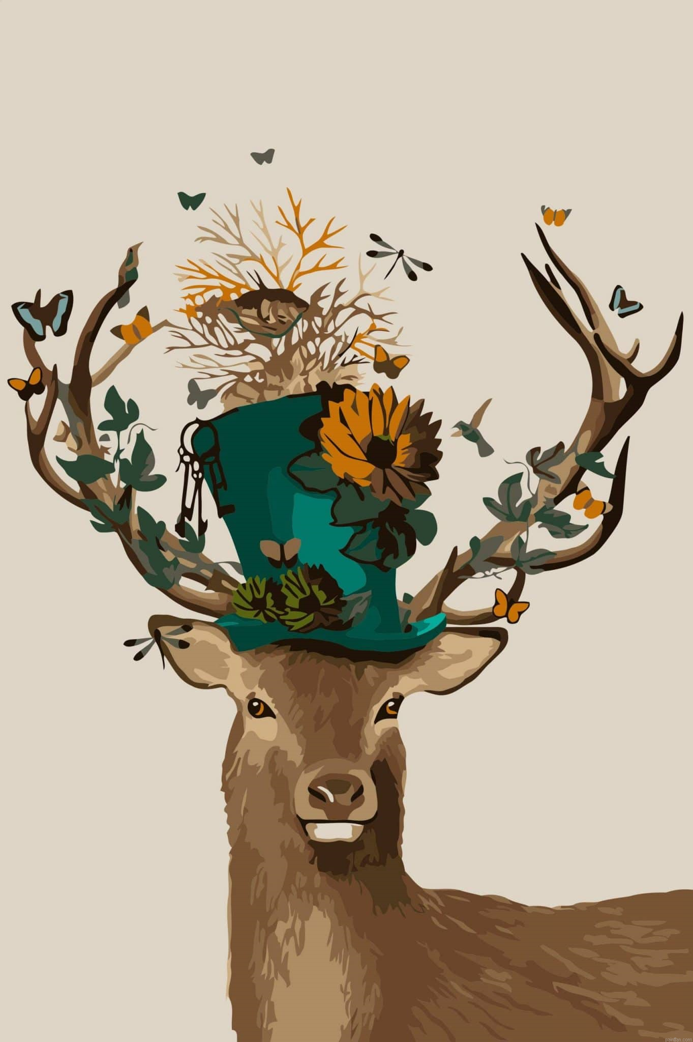 Deer In Hat Paint By Numbers.png
