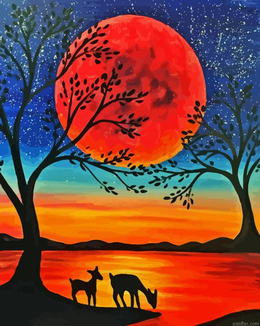 Deers In Moonlight Paint By Numbers.png