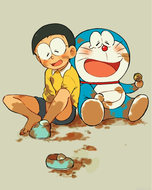 Dirty Nobita And Doraemon Paint By Number.png