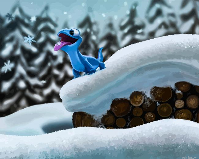 Disney Bruni Lizard In Snow Paint By Numbers.png
