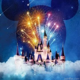 Disney Castle Above Clouds Paint By Numbers.png