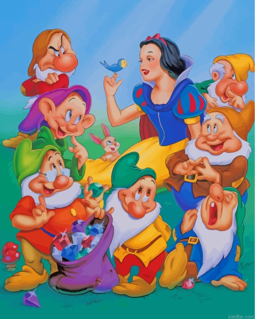Disney Snow White And Seven Dwarfs Paint By Number.png