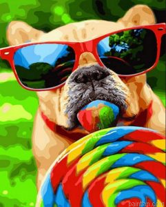 Dog With Lollipop Paint By Numbers.png