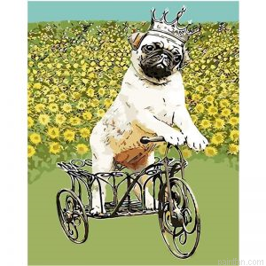 Dog In Tricycle Paint By Numbers.png