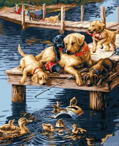 Doggies And Ducks Paint By Numbers.png