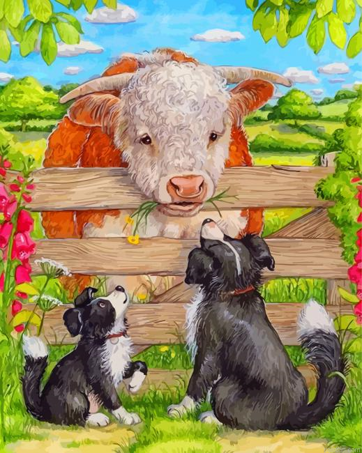 Dogs And Cow Paint By Number.png