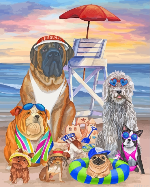 Dogs Enjoying The Summer Paint By Number.png