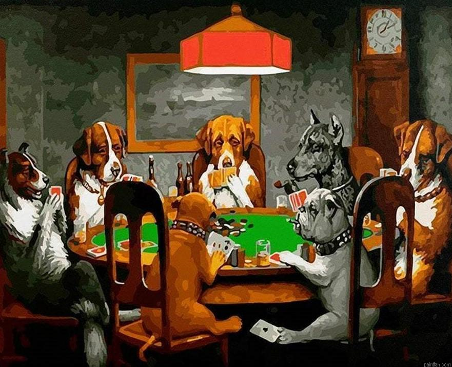 Dogs Playing Poker Animals Paint By Number.png