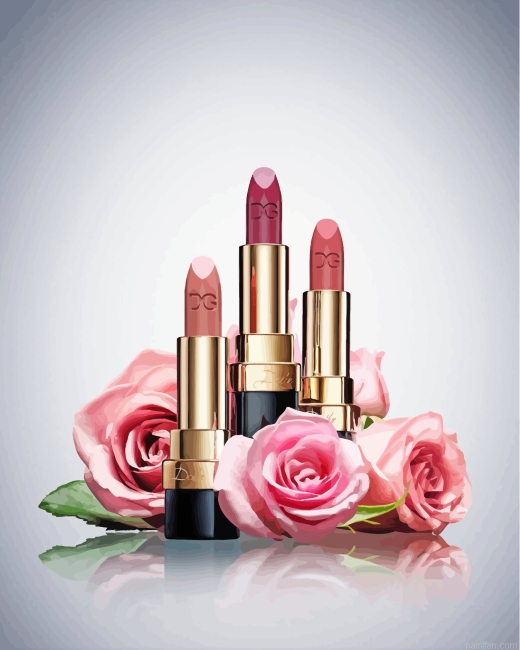 Dolce And Gabbana Lipstick And Flowers Paint By Number.png
