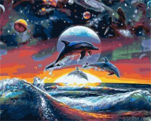 Dolphin At Night Paint By Numbers.png