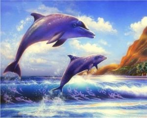 Dolphin In Waves Paint By Numbers.png