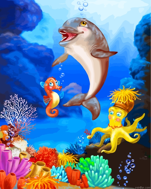 Dolphin Undersea Paint By Number.png