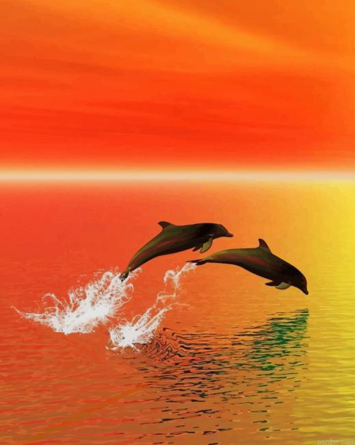 Dolphins Jumping Out Of Water New Paint By Numbers.png