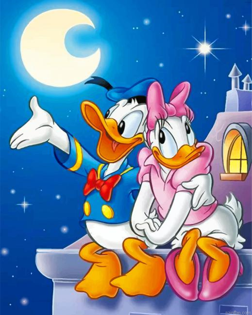 Donald Duck And Daisy Paint By Number.png
