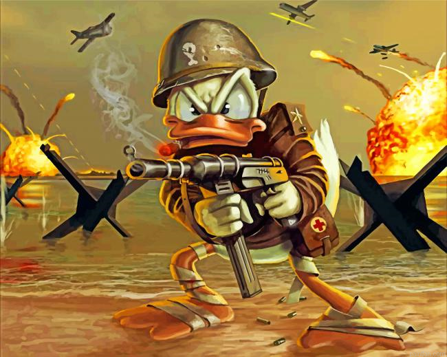 Donald Duck War Paint By Number.png