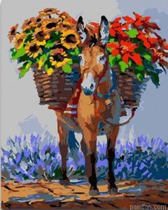 Donkey Flowers Paint By Numbers.png