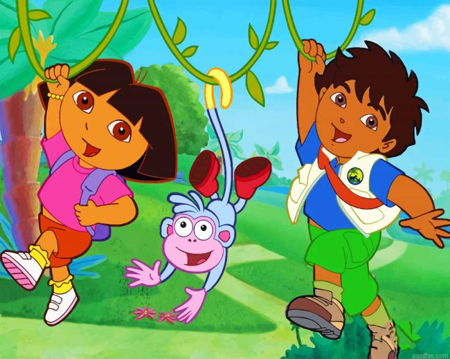 Dora Diego And Boots Paint By Numbers.png