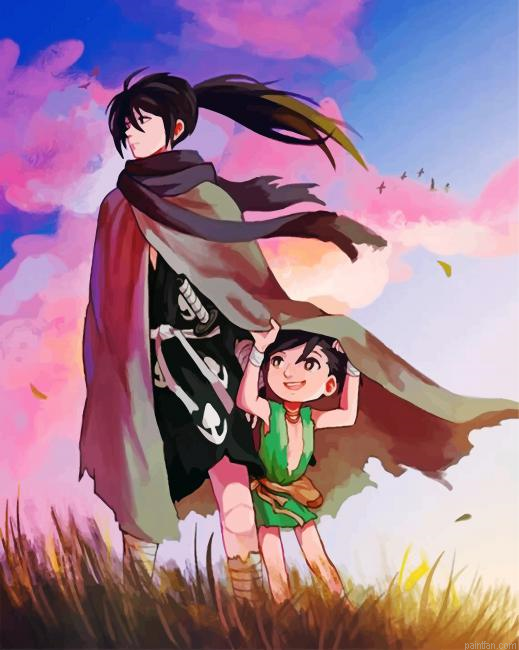 Dororo And Hyakkimaru Paint By Number.png