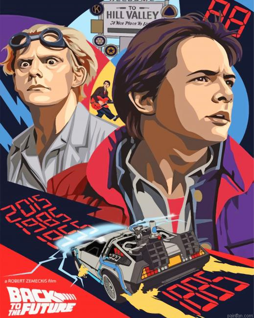 Dr Emmett Brown And Marty Mcfly Paint By Numbers.png