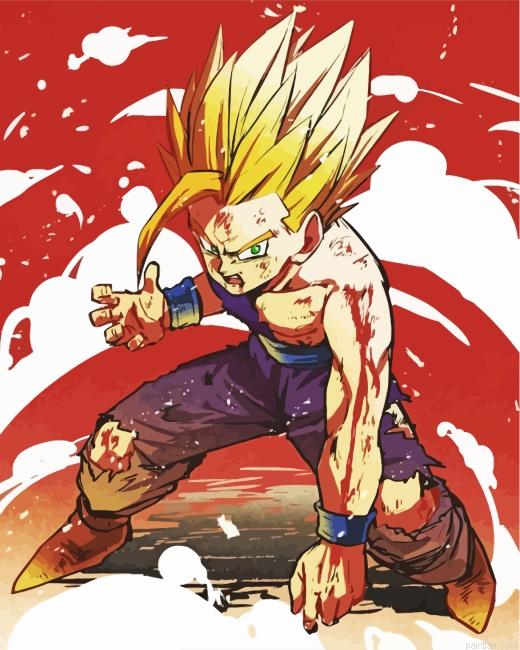 Dragon Ball Gohan Illustration Paint By Number.png
