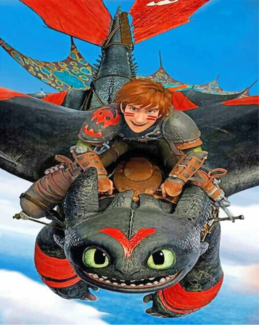 Dragon Toothless And Hiccup Paint By Number.png