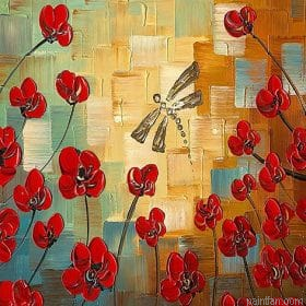 Dragonfly Flowers Paint By Numbers.png