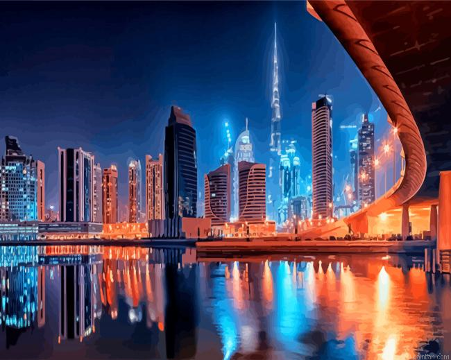 Dubai At Night Paint By Numbers.png
