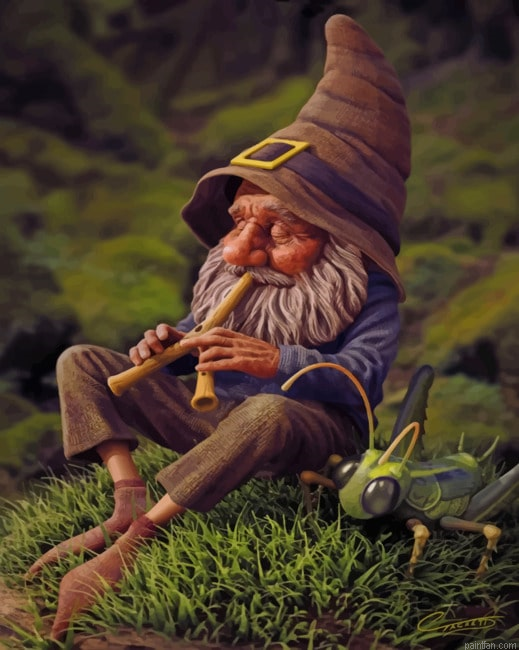 Dwarf Man Playing With Flute New Paint By Numbers.png