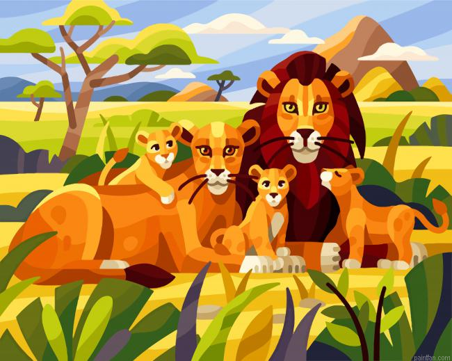 East African Lions Paint By Number.png