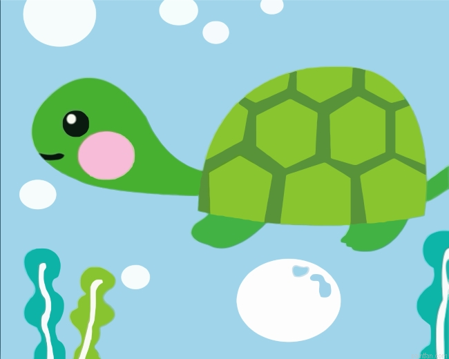 Easy Little Turtle Paint By Number.png