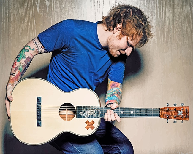 Ed Sheeran With Guitar New Paint By Numbers.png