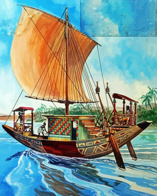 Egyptian Boat Art Paint By Numbers.png