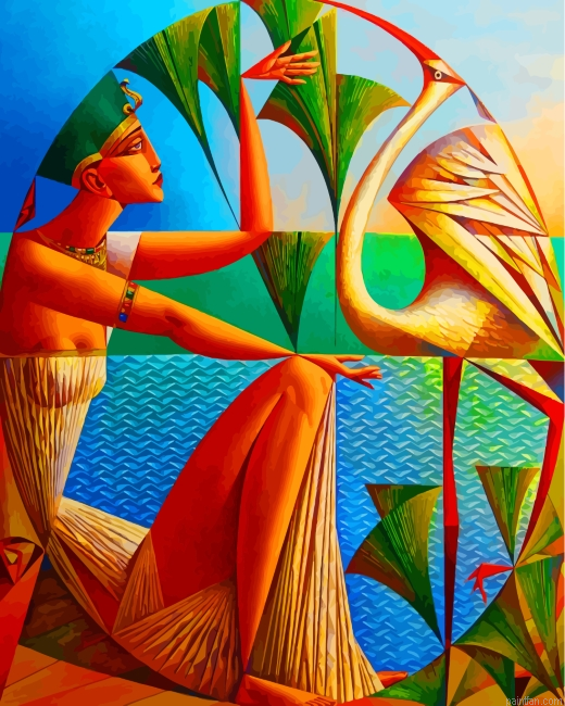 Egyptian Cubism Woman Paint By Number.png