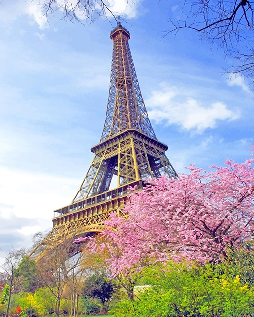 Eiffel Tower In Spring New Paint By Numbers.png