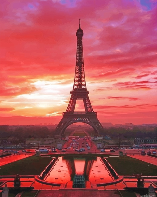 Eiffel Tower Sunset New Paint By Numbers.png