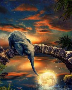 Elephant And Moon Paint By Numbers.png