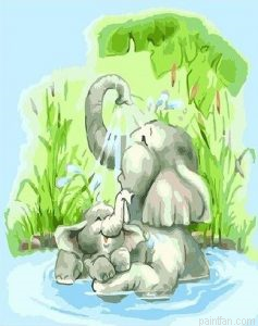 Elephant Bathe Paint By Numbers.png