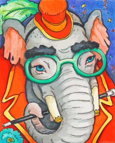 Elephant In Glasses Paint By Numbers.png
