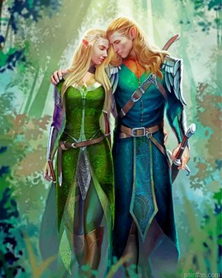 Elf King And Queen Paint By Number.png