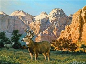 Elk In Sawtooth Paint By Numbers.png