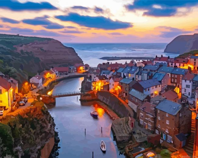 England Staithes Village Paint By Numbers.png