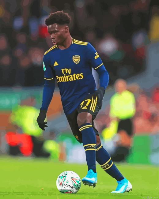 English Football Player Bukayo Saka Paint By Numbers.png