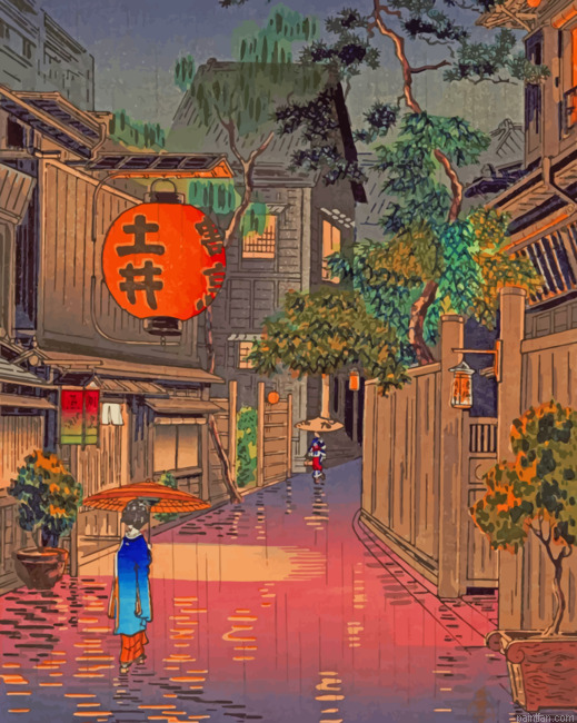 Evening At Ushigome Paint By Number.png